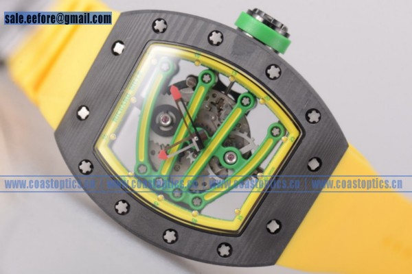 1:1 Replica Richard Mille RM 59-01 Watch PVD Black Bezel Yellow Rubber - Click Image to Close
